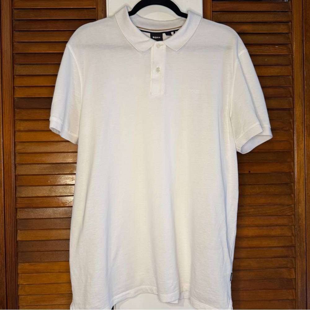 Boss White Polo Shirt Timeless Classic Design